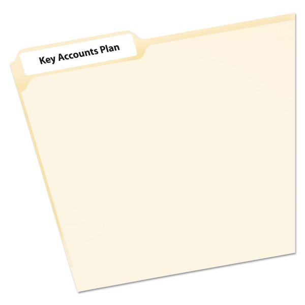 Avery Removable File Folder Labels On 4" X 6" Sheets, 5235, Rectangle, 2/3" X 3-7/16", White, Pack Of 252