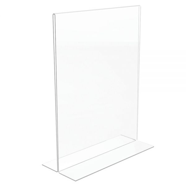 Stand-Up Sign Holder, Vertical, 11"H X 8-1/2"W, Clear, Pack Of 4