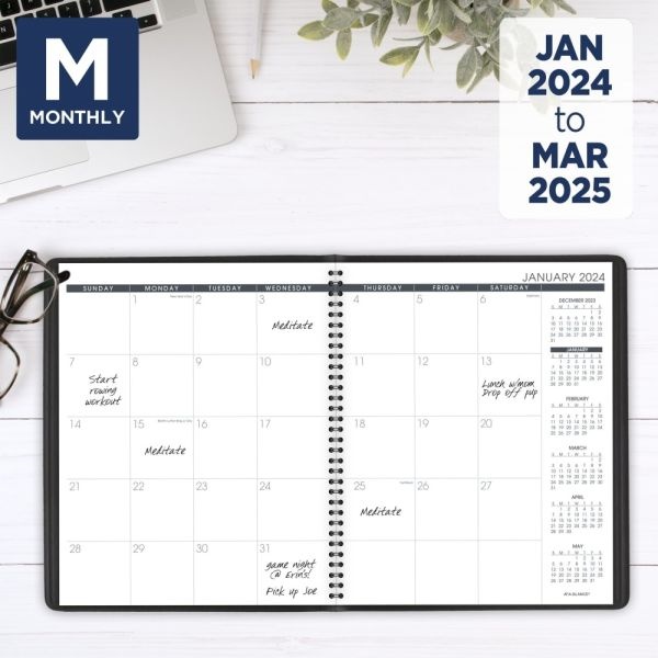 20242025 AtAGlance Monthly Planner, 9" X 11", Black, January 2024 To