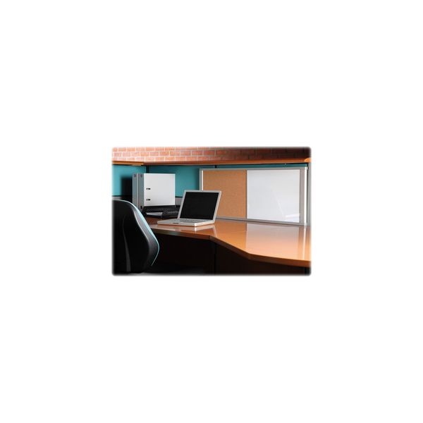 Mastervision Combo Cubicle Workstation Dry Erase/Cork Board, 36 X 18, Tan/White Surface, Aluminum Frame