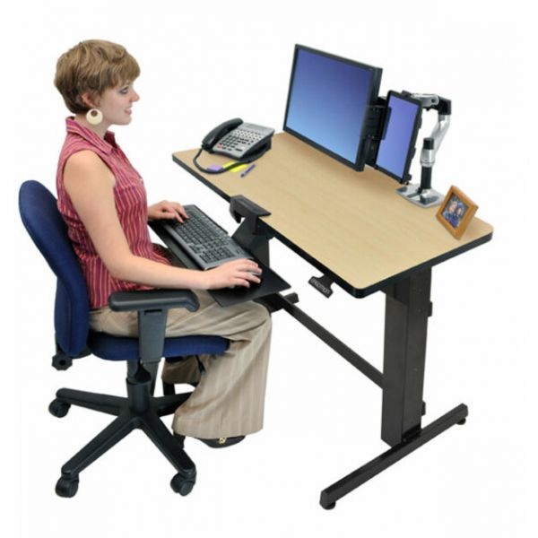 Ergotron Workfit-D, Sit-Stand Desk (Birch Surface)