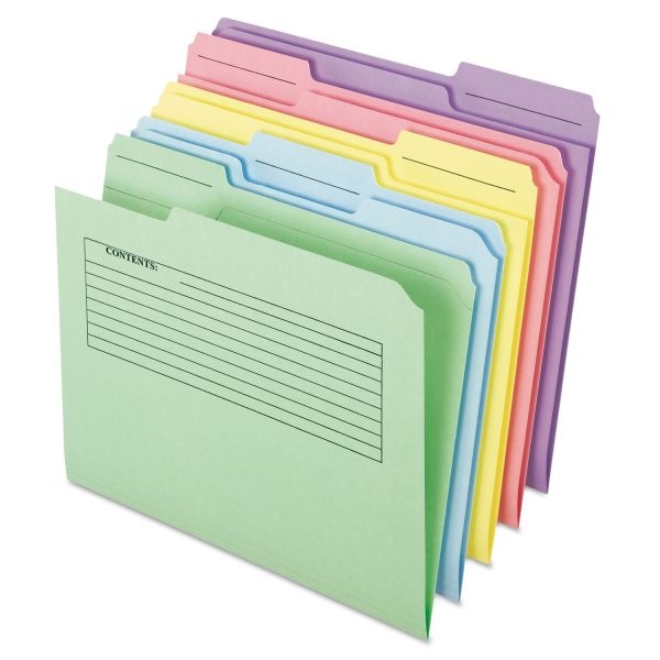 Pendaflex Printed Notes Folder, 1/3-Cut Tabs: Assorted, Letter Size, Assorted Colors, 30/Pack