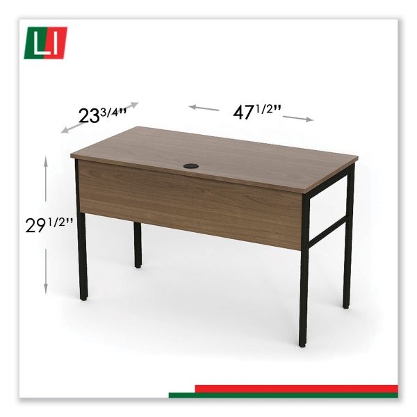 Linea Italia Urban Series Desk Workstation, 47.25" X 23.75" X 29.5", Natural Walnut