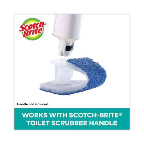 Scotch-Brite Disposable Toilet Scrubber Refill, Blue/White, 10/Pack