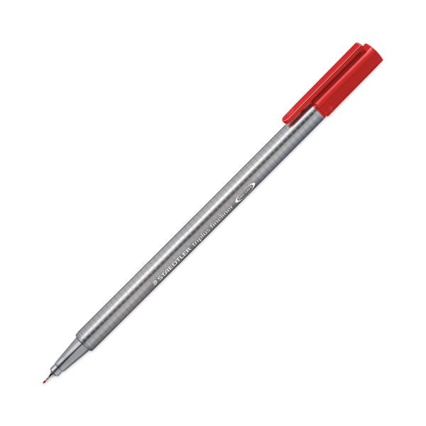 Staedtler Triplus Fineliner Porous Point Pen, Stick, Extra-Fine 0.3 Mm, Assorted Ink Colors, Silver Barrel, 10/Pack