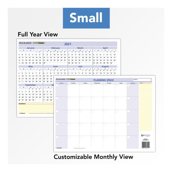 At-A-Glance Quicknotes Mini Erasable Wall Planner, 16 X 12, 2023 Calendar
