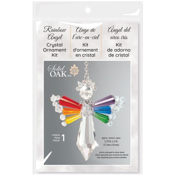 Solid Oak Birthstone Angel Crystal Suncatcher Ornament Kit