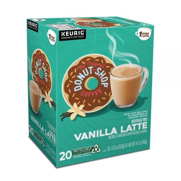 The Original Donut Shop Single-Serve K-Cup, 1-Step Vanilla Latte, Carton Of 20