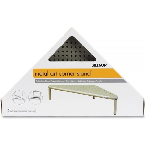 Allsop Metal Art Corner Stand, 20" X 11.5" X 5", Pewter, Supports 40 Lbs