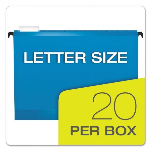 Pendaflex Surehook Hanging Folders, Letter Size, 1/5-Cut Tabs, Assorted Colors, 20/Box