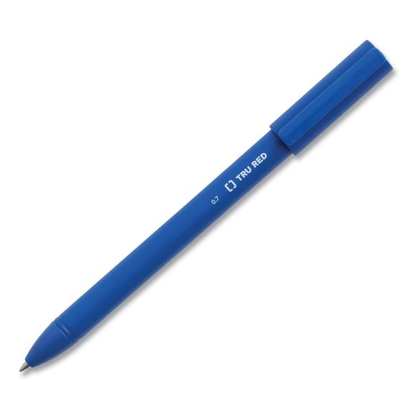 Tru Red Quick Dry Gel Pen, Stick, Medium 0.7 Mm, Blue Ink, Blue Barrel, 5/Pack