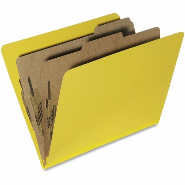 Skilcraft Pressboard Classification Folders, 30% Recycled, Yellow (Abilityone 7530-01-556-7918), Box Of 10