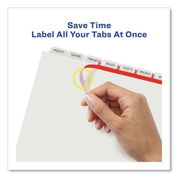 Avery Print And Apply Index Maker Clear Label Dividers, Extra Wide Tab, 8-Tab, 11.25 X 9.25, White, 1 Set