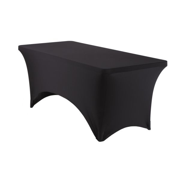 Iceberg Fabric Table Cover, 30" X 72", Black