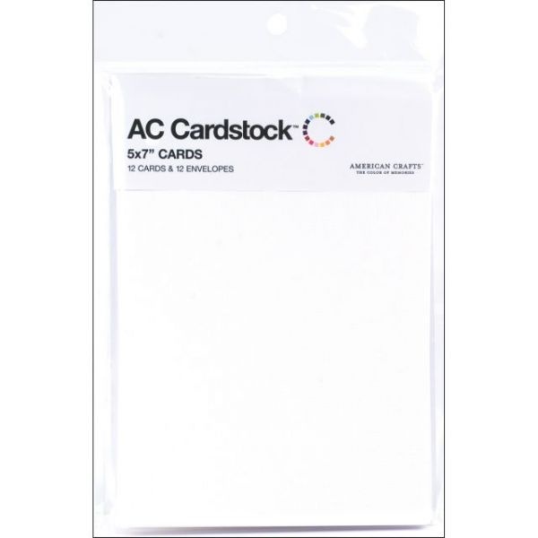 American Crafts A7 Cards W/Envelopes (5.25"X7.25") 12/Pkg