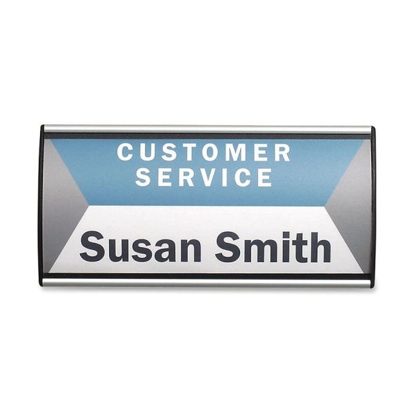 People Pointer Wall/Door Sign, Aluminum Base, 8.75 X 4, Black/Silver