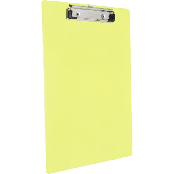 Saunders Neon Plastic Clipboards - 0.50" Clip Capacity - Low-Profile - Plastic - Neon Yellow - 1 Each