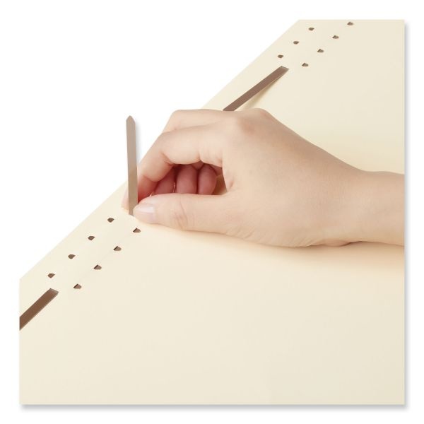 Universal Reinforced Top Tab Fastener Folders, 0.75" Expansion, 2 Fasteners, Legal Size, Manila Exterior, 50/Box