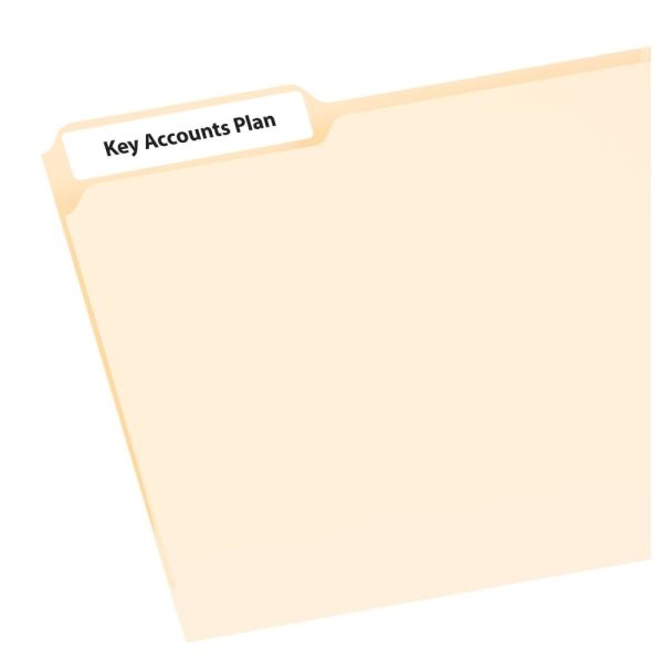 Avery Ecofriendly Permanent File Folder Labels, 0.66 X 3.44, White, 30/Sheet, 50 Sheets/Pack