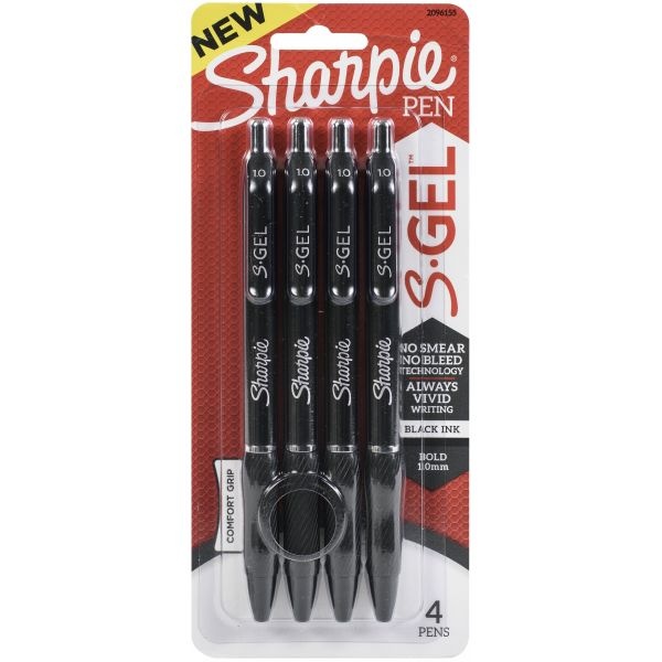 Sharpie S-Gel 1Mm Bold Point Pens 4/Pkg