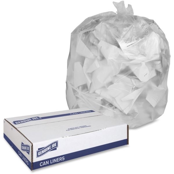 Genuine Joe Economy High-Density Can Liners, 16 Gallons, Translucent, Box Of 1,000