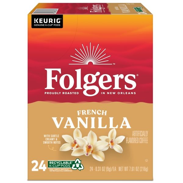 Folgers Coffee K-Cups, Vanilla Biscotti, Medium Roast, 24 K-Cups