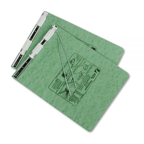 Acco Presstex Covers With Storage Hooks, 2 Posts, 6" Capacity, 9.5 X 11, Light Green