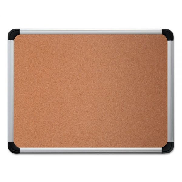 Universal Cork Board With Aluminum Frame, 36 X 24, Natural Surface