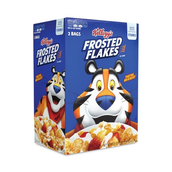 Kellogg's Frosted Flakes Breakfast Cereal, 61.9 Oz Bag, 2 Bags/Box