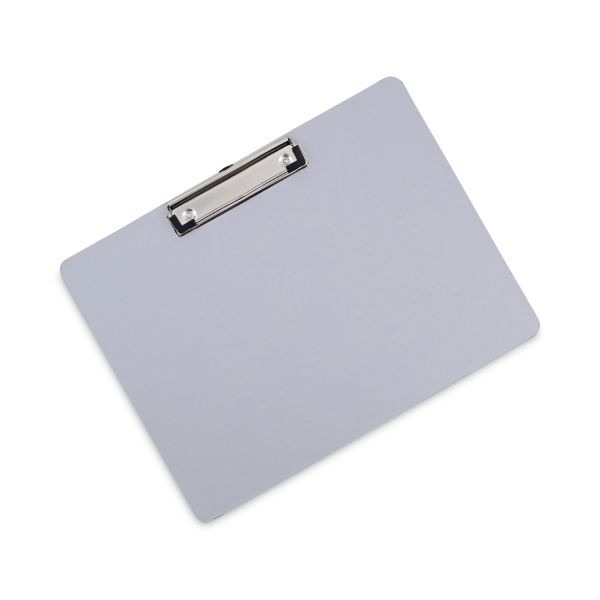 Universal Plastic Brushed Aluminum Clipboard, Landscape Orientation, 0.5" Clip Capacity, Holds 11 X 8.5 Sheets, Silver