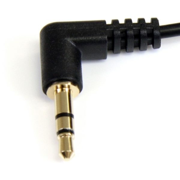 1 Ft Slim 3.5Mm Right Angle Stereo Audio Cable - M/m