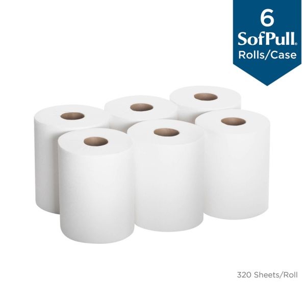 Georgia Pacific Professional Sofpull Center-Pull Perforated Paper Towels,7 4/5 X 15, 1-Ply, White, 320 Sheets/Roll, 6 Rolls/Carton