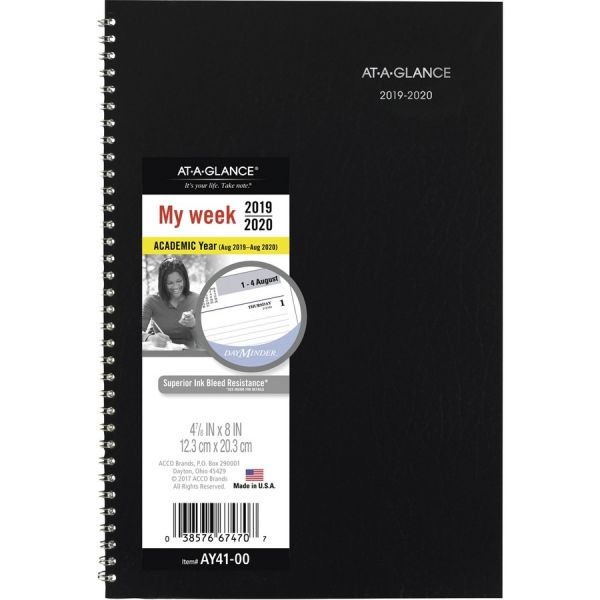 At-A-Glance Dayminder Academic Monthly Planner, 7 7/8 X 11 7/8, Black, 2022 To 2023 Calendar
