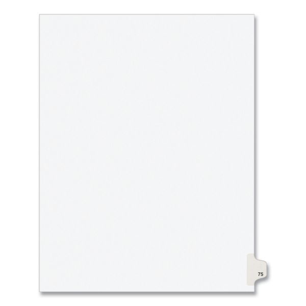 Avery Preprinted Legal Exhibit Side Tab Index Dividers, Avery Style, 10-Tab, 75, 11 X 8.5, White, 25/Pack, (1075)