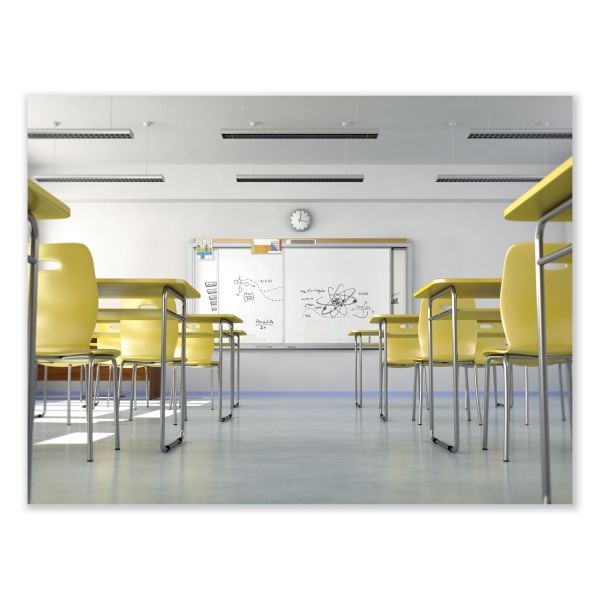 Ghent Horizontal Sliding Porcelain Magnetic Whiteboard, 144 X 48, White ...