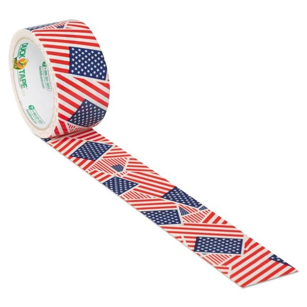 Duck Colored Duct Tape, 3" Core, 1.88" X 10 Yds, Red/White/Blue Us Flag