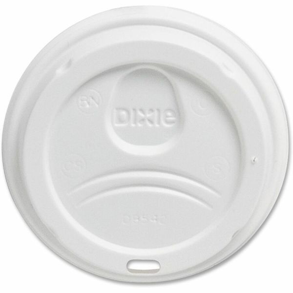 Dixie Perfectouch Hot Cup Lids, For 10-, 12- And 16-Oz Cups, White, Pack Of 50 Lids