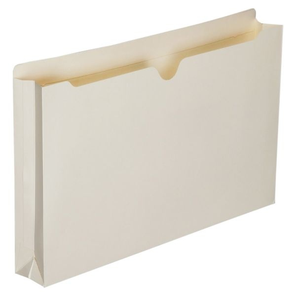 Skilcraft Manila Double-Ply Tab Expanding File Jackets, 2" Expansion, Legal Size Paper, 8 1/2" X 14", 30% Recycled, Box Of 50