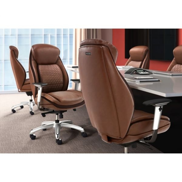Shaquille O'neal Zethus Ergonomic Bonded Leather HighBack Executive Chair, Brown
