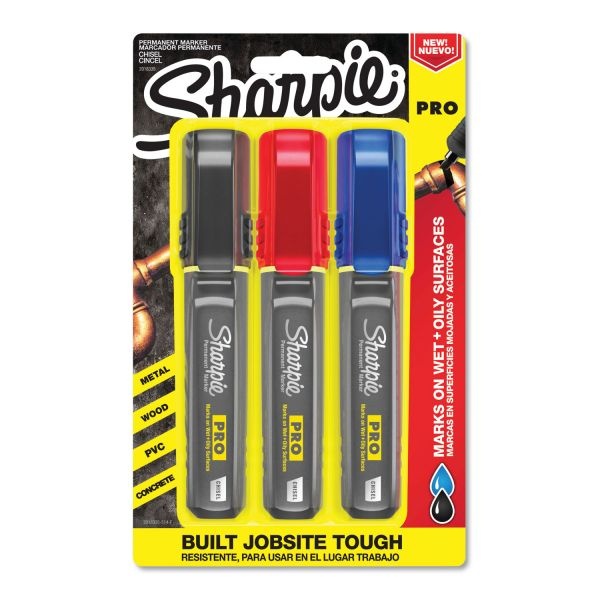 Sharpie Permanent Markers Chisel Tip Assorted Ink Colors Pack Of 8