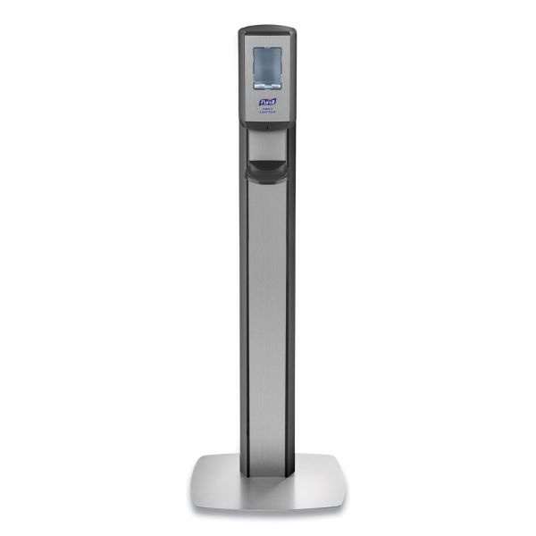 Purell Messenger Cs8 Silver Panel Floor Stand With Dispenser, 1,200 Ml, 15.13 X 16.62 X 52.68, Graphite/Silver