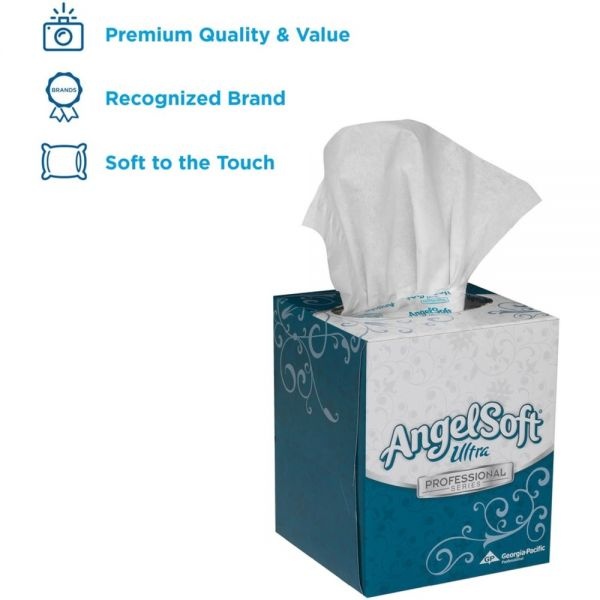 Angel Soft Ultra Premium Facial Tissue, 2-Ply, White, 96 Sheets/Box, 36 Boxes/Carton