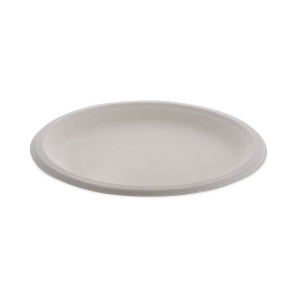 Pactiv Evergreen Earthchoice Fiber-Blend Bagasse Dinnerware, Plate, 9" Dia, Natural, 500/Carton