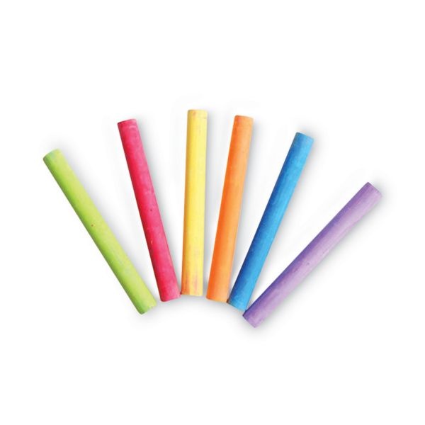 Crayola Chalk, 3" X 0.38" Diameter, 6 Assorted Colors, 12 Sticks/Box