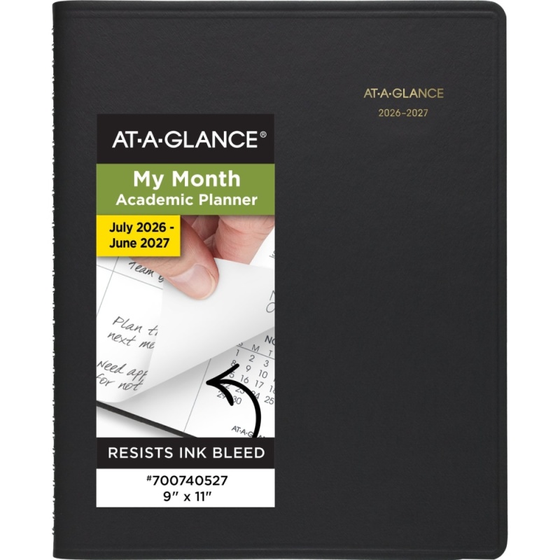 Academic 2026-2027 18-Month Monthly Planner, Black, Large, 9" X 11", 2026 To 2027 Calendar