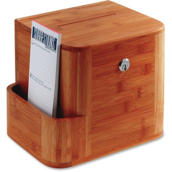 Safco Bamboo Suggestion Boxes, 10 X 8 X 14, Cherry