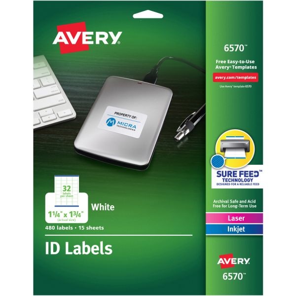 Avery Laser Inkjet Printer Permanent Id Labels