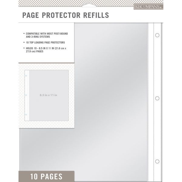 K&Company Page Protector Refills 8.5"X11" 10/Pkg