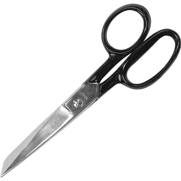 Westcott Hot Forged Shear - 3.12" Cutting Length - 7" Overall Length - Straight-Left - Carbon Steel - Pointed Tip - Black - 1 Each