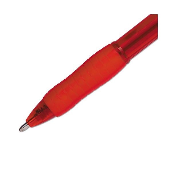 Paper Mate Profile Ballpoint Pen, Retractable, Bold 1.4 Mm, Red Ink, Red Barrel, Dozen